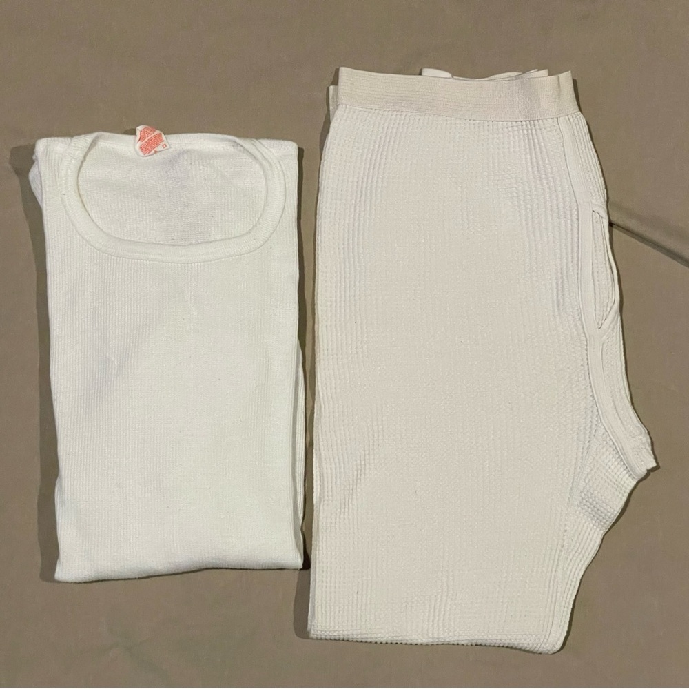 Vintage Men's Cream Thermal Underwear Set